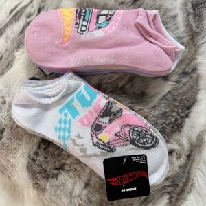 10 PAIR WOMENS HOT WHEELS MATTEL NO SHOW SOCKS PINK WHITE PURPLE GRAY SIZE 4-10